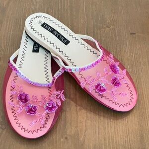 Free People Pink Floral Sandals